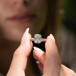 The Celine Set With A Elongated Cushion Lab Diamond