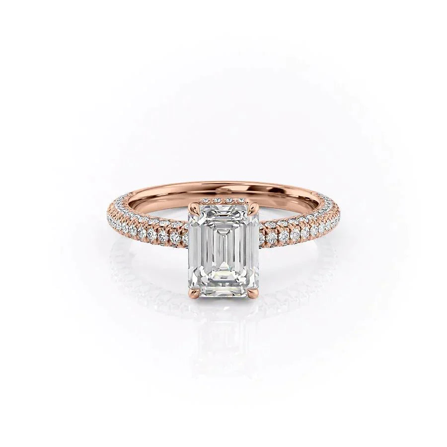 The Celine Set With A 4 Carat Emerald Moissanite