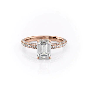 The Celine Set With A 2 Carat Emerald Moissanite