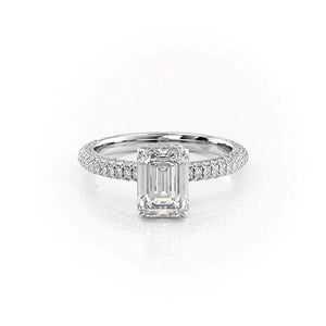 The Celine Set With A 3 Carat Emerald Moissanite
