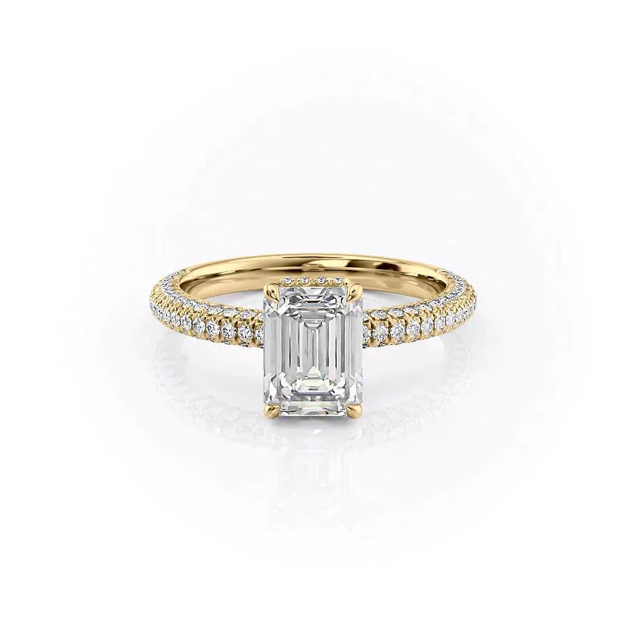 The Celine Set With A 1.5 Carat Emerald Moissanite