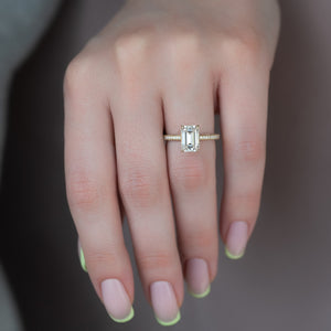 The Celine Set With A 5 Carat Emerald Moissanite