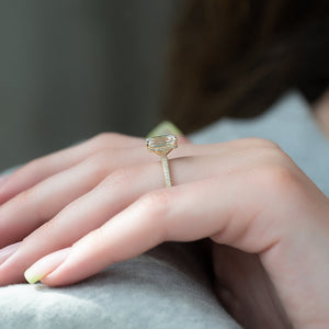 The Celine Set With A 5 Carat Emerald Moissanite