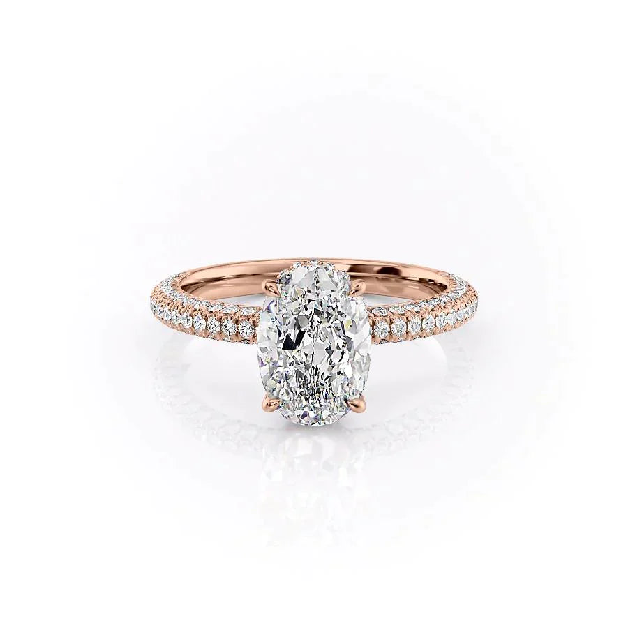 The Celine Set With A 2 Carat Oval Lab Diamond
