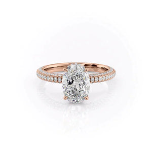 The Celine Set With A 3 Carat Oval Moissanite