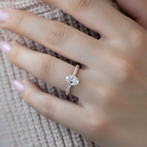 The Celine Set With A 4 Carat Oval Moissanite