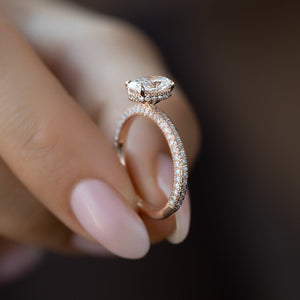 The Celine Set With A 4 Carat Oval Moissanite