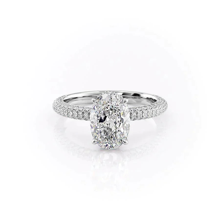 The Celine Set With A 1.5 Carat Oval Lab Diamond