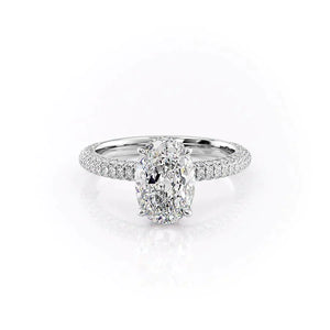 The Celine Set With A 4 Carat Oval Moissanite