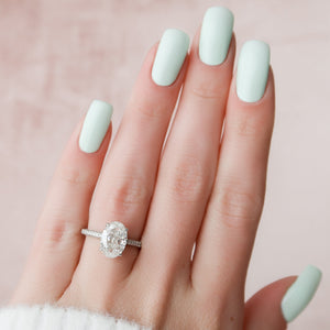 The Celine Set With A 3.5 Carat Oval Moissanite