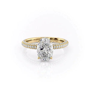 The Celine Set With A 2 Carat Oval Moissanite