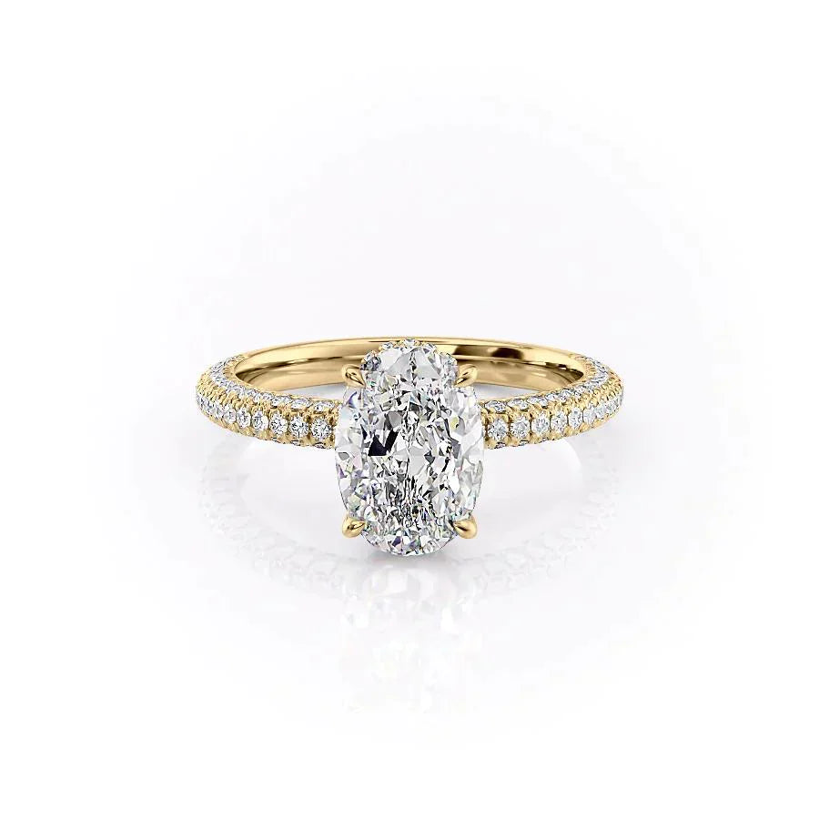 The Celine Set With A 2.5 Carat Oval Lab Diamond