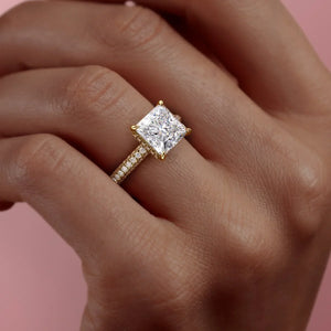 The Celine Set With A 1.5 Carat Princess Moissanite