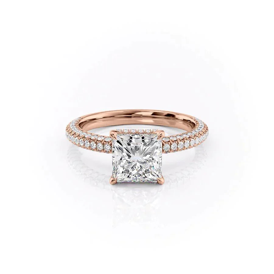 The Celine Set With A 4.5 Carat Princess Moissanite