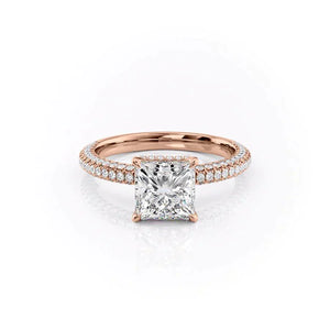 The Celine Set With A 1.5 Carat Princess Lab Diamond