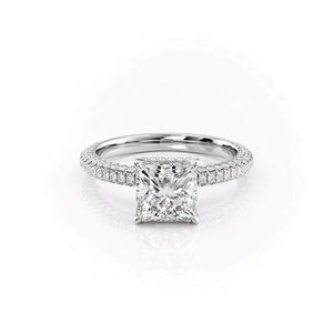The Celine Set With A 2.5 Carat Princess Lab Diamond