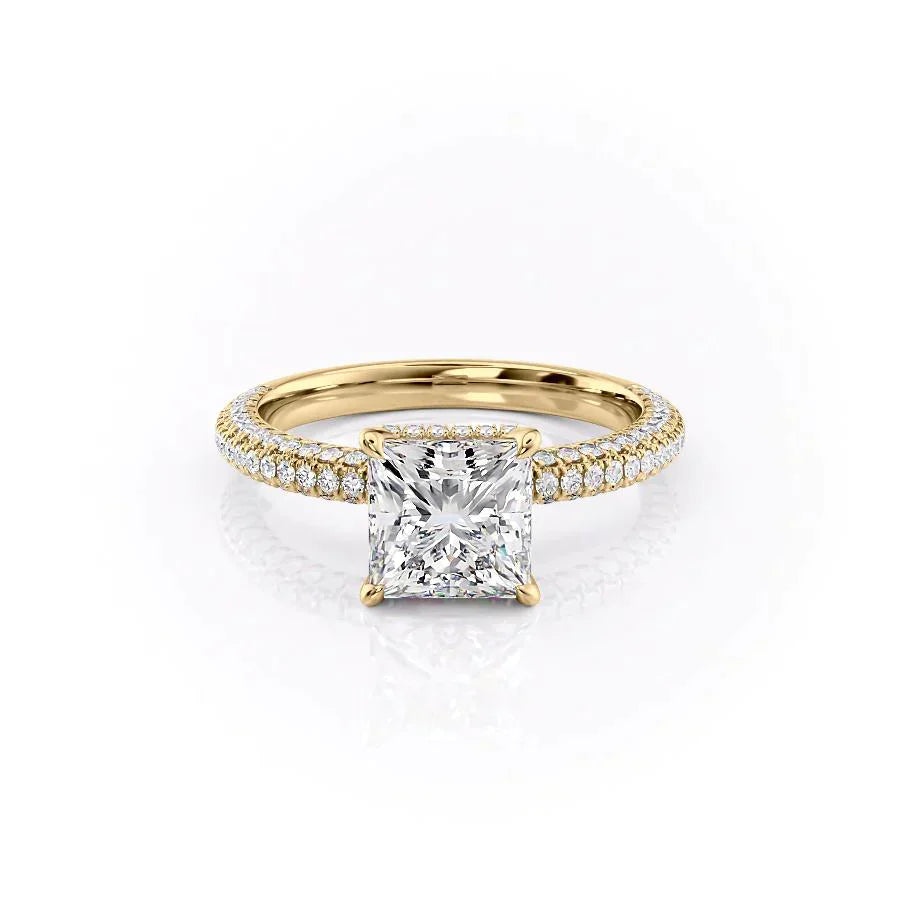 The Celine Set With A 2.5 Carat Princess Lab Diamond