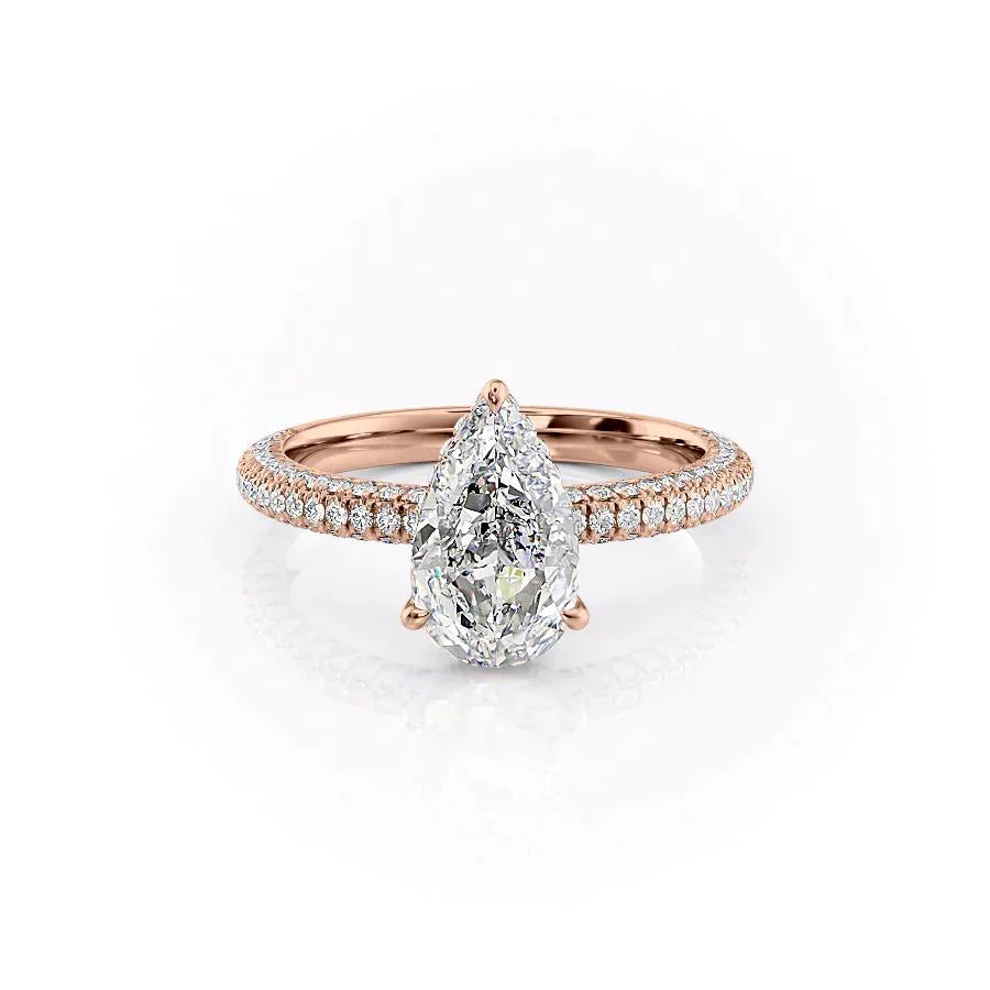 The Celine Set With A 2 Carat Pear Moissanite