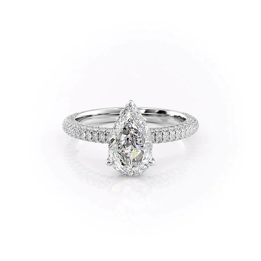 The Celine Set With A 1 Carat Pear Moissanite