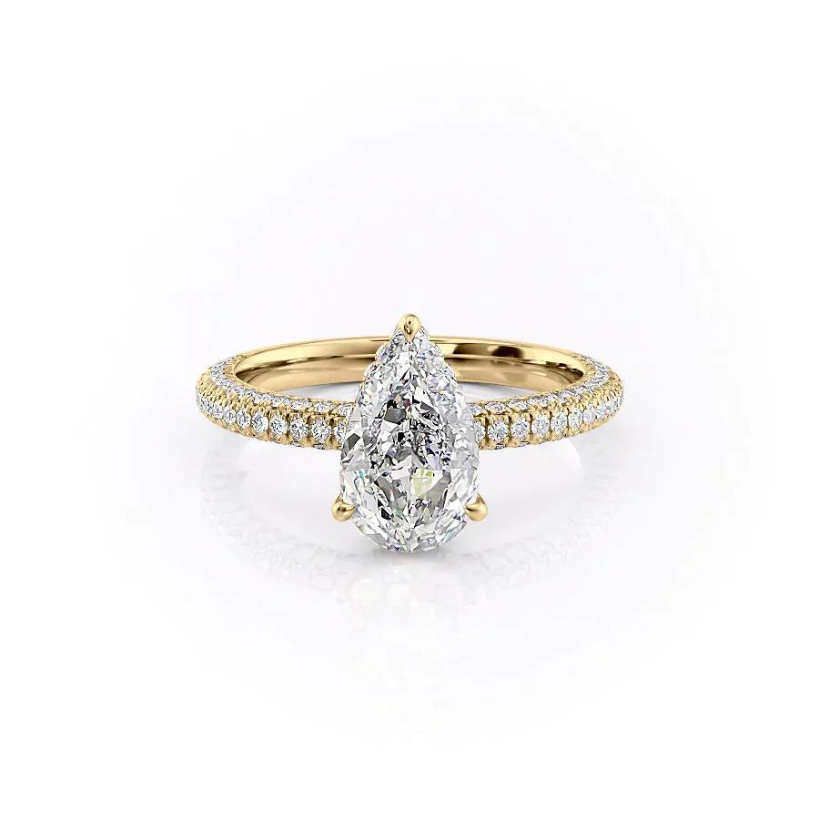 The Celine Set With A 3 Carat Pear Lab Diamond