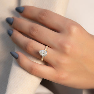The Celine Set With A 4 Carat Pear Moissanite