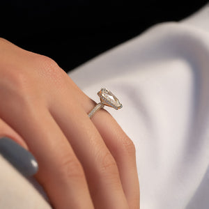 The Celine Set With A 4 Carat Pear Moissanite
