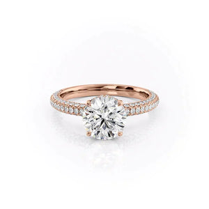 The Celine Set With A 4.5 Carat Round Moissanite