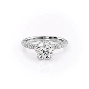 The Celine Set With A 1.5 Carat Round Moissanite