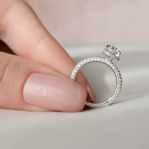 The Celine Set With A 4.5 Carat Round Moissanite