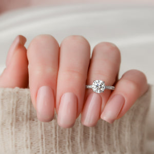 The Celine Set With A 4.5 Carat Round Moissanite