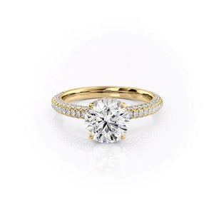 The Celine Set With A 3 Carat Round Moissanite