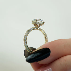 The Celine Set With A 4 Carat Round Moissanite