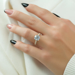 The Celine Set With A 4 Carat Round Moissanite