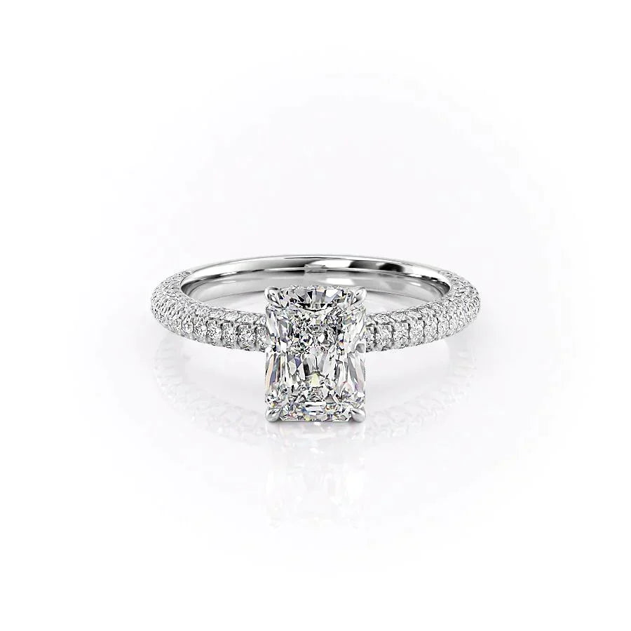 The Celine Set With A 2.5 Carat Radiant Moissanite