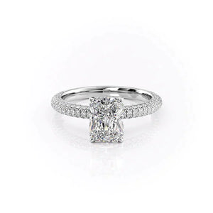The Celine Set With A 1.5 Carat Radiant Moissanite