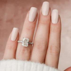 The Celine Set With A 5 Carat Radiant Moissanite