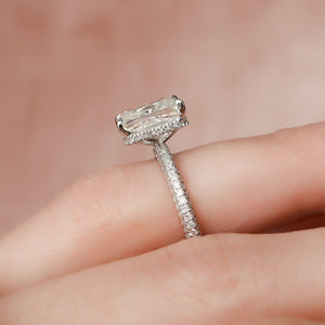 The Celine Set With A 5 Carat Radiant Moissanite