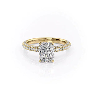 The Celine Set With A 3 Carat Radiant Moissanite