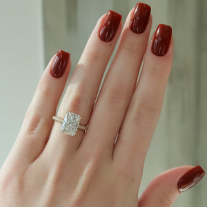 The Celine Set With A 5 Carat Radiant Moissanite