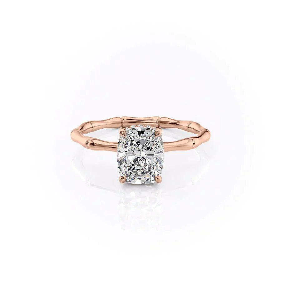 The Eve Set With A 1 Carat Elongated Cushion Moissanite