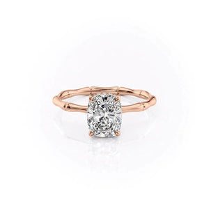 The Eve Set With A 2.5 Carat Elongated Cushion Lab Diamond