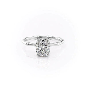 The Eve Set With A 5 Carat Elongated Cushion Moissanite