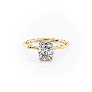 The Eve Set With A 1 Carat Elongated Cushion Lab Diamond