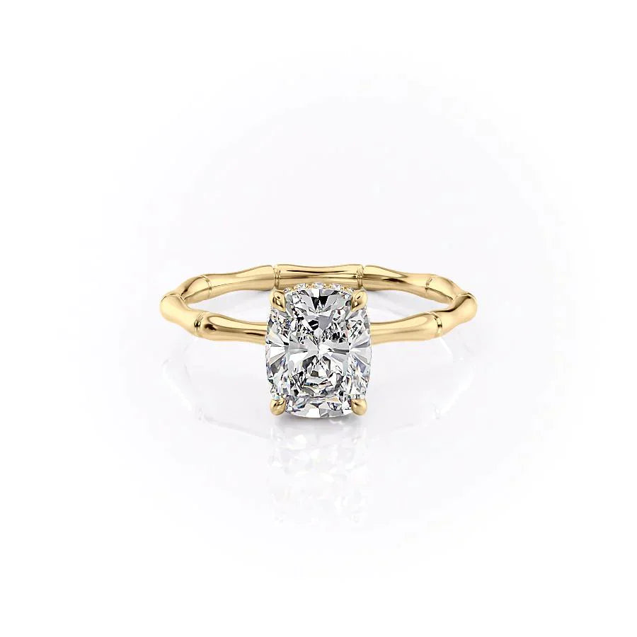 The Eve Set With A 3 Carat Elongated Cushion Lab Diamond