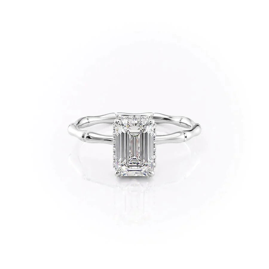 The Eve Set With A 3.5 Carat Emerald Moissanite
