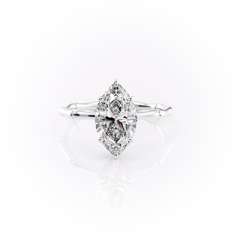 The Eve Set With A 1.5 Carat Marquise Moissanite