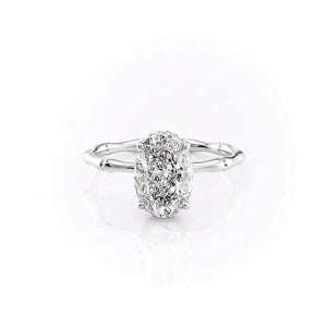 The Eve Set With A 1.5 Carat Oval Moissanite
