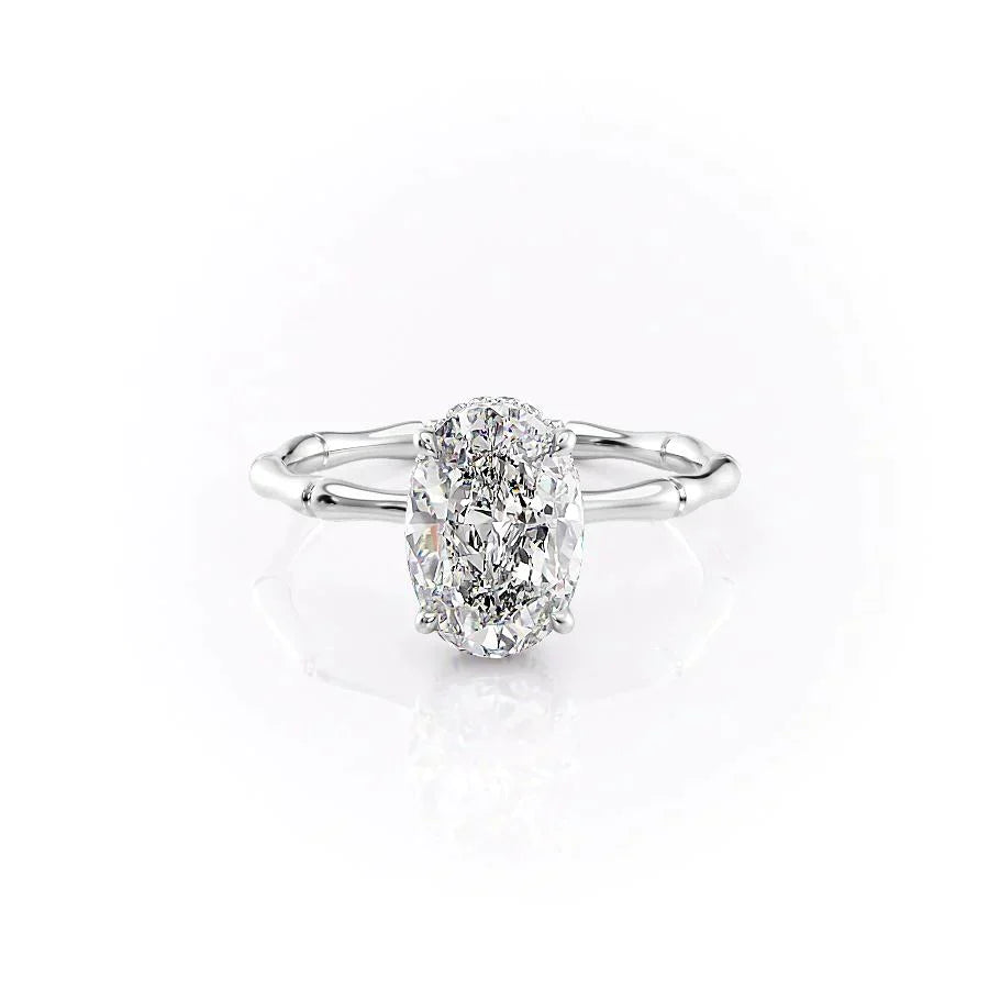 The Eve Set With A 2.5 Carat Oval Moissanite