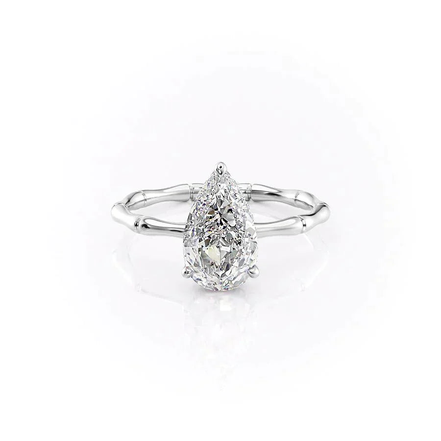The Eve Set With A 1 Carat Pear Moissanite