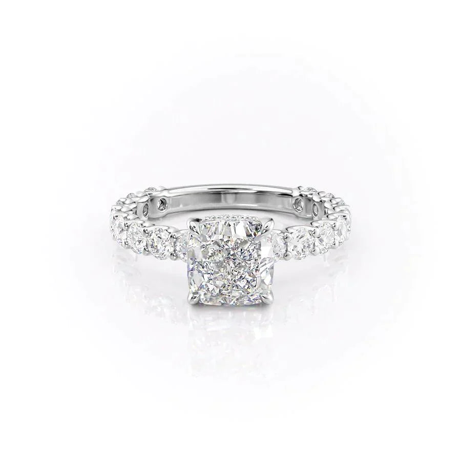 The Adelle Set With A 1.5 Carat Cushion Lab Diamond